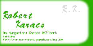 robert karacs business card